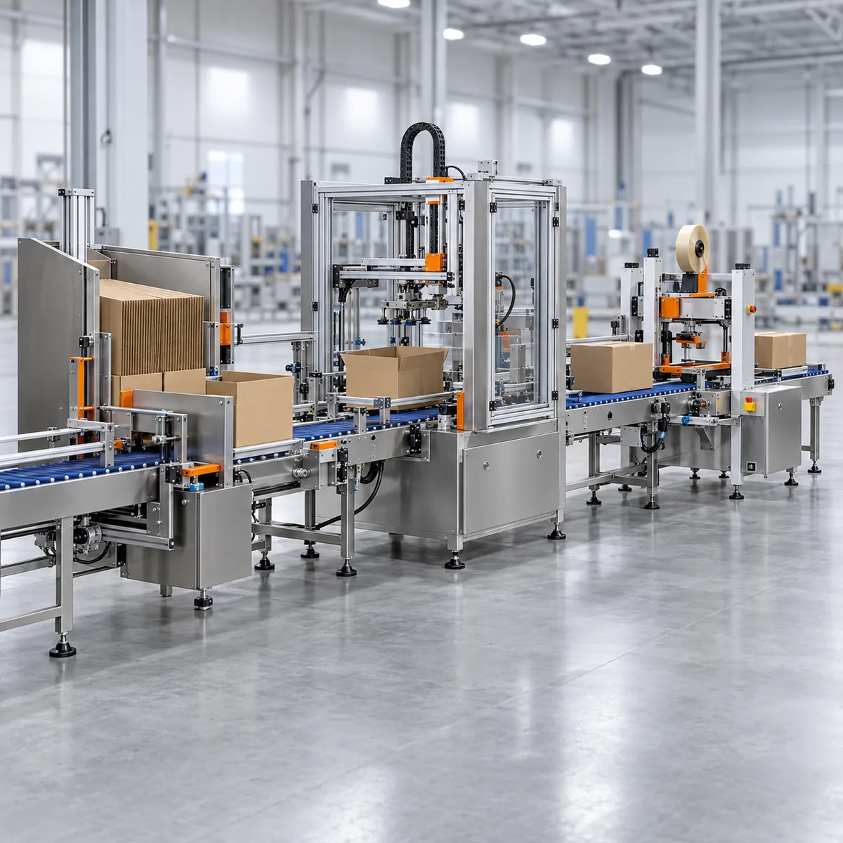 Automatic carton packing line