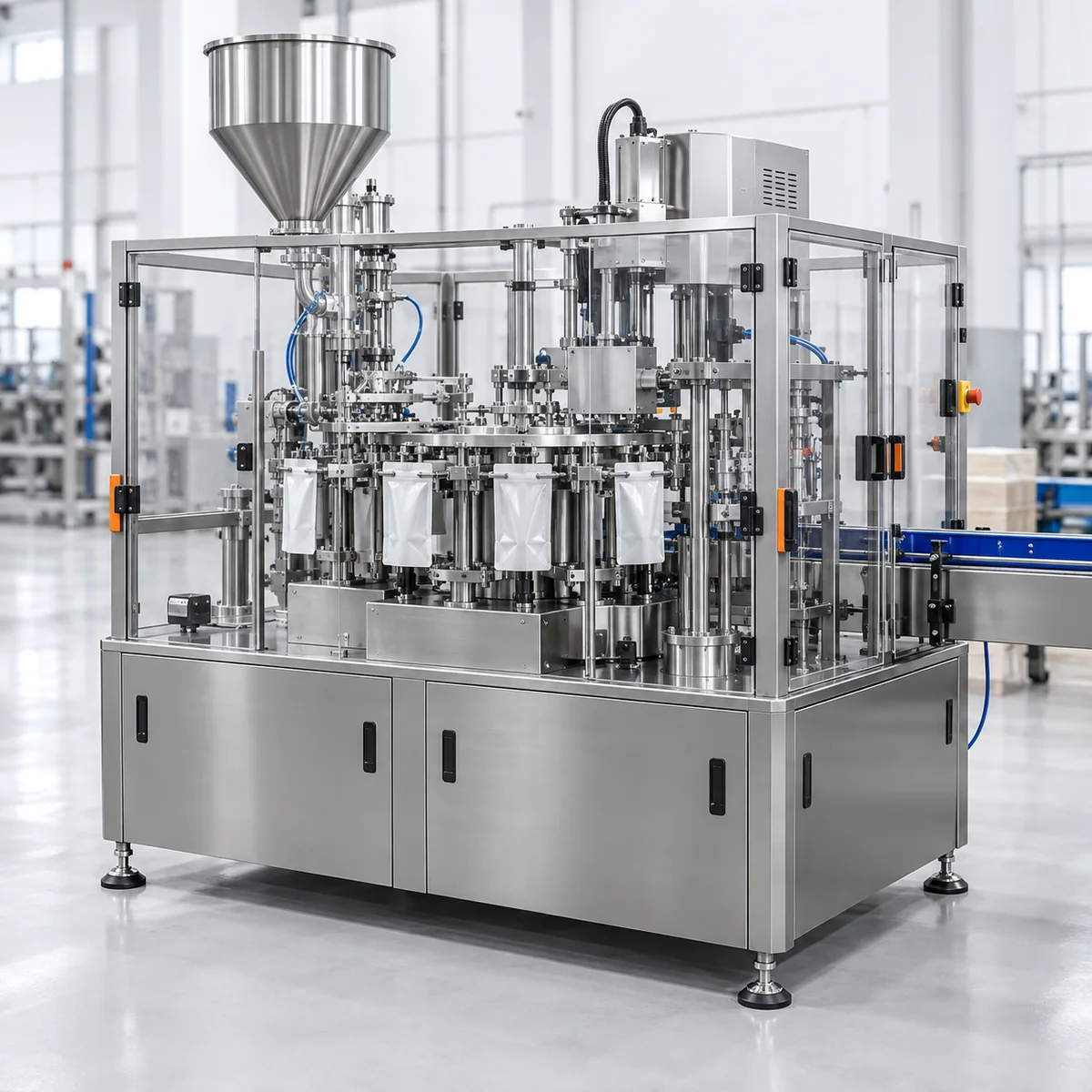 Automatic rotary pouch packing machine
